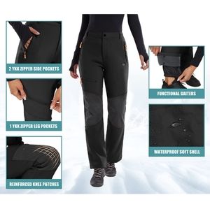 IUGA Snow Ski Pants Womens Waterproof Outdoor Cargo Hiking Insulated Softshell S